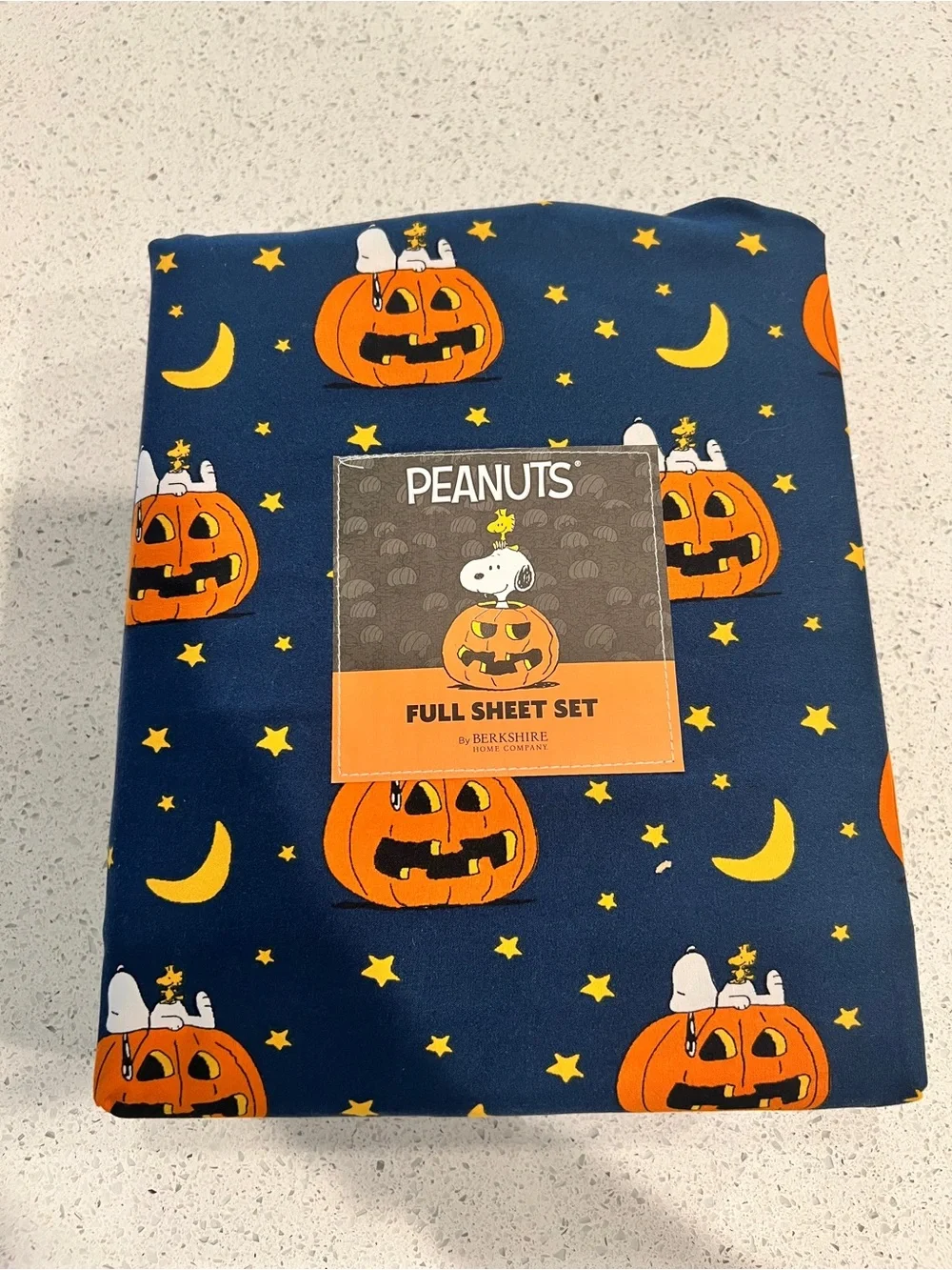Peanuts Halloween Pumpkin Navy Full Sheet Set by Peanuts